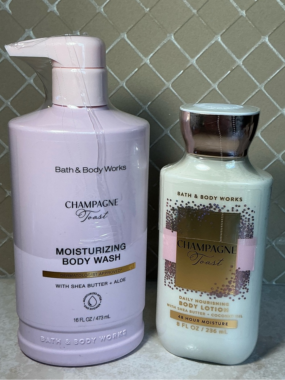 Bath & Body Works Champagne Toast 16 oz Body Wash & 8 oz Lotion Set
